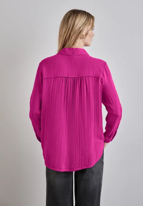 Musselin-Bluse royal fuchsia Musselin-Bluse royal fuchsia