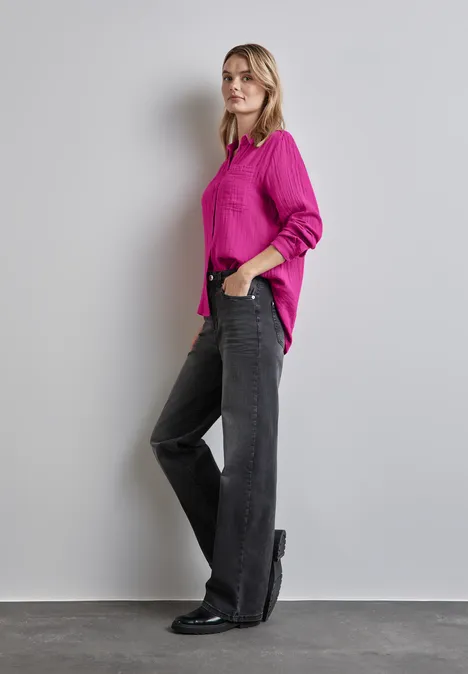 Musselin-Bluse royal fuchsia Musselin-Bluse royal fuchsia