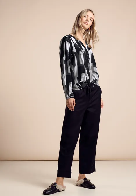 Bedruckte Bluse Black