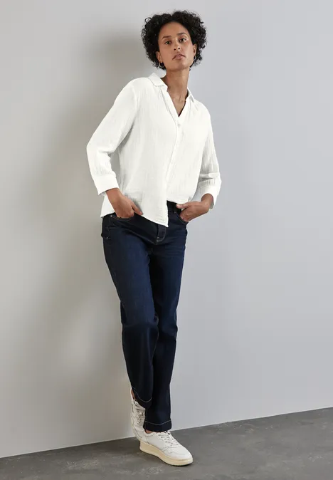 Musselin-Bluse off white