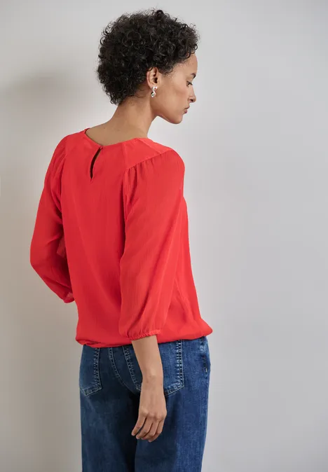 Chiffon-Bluse mandarin red
