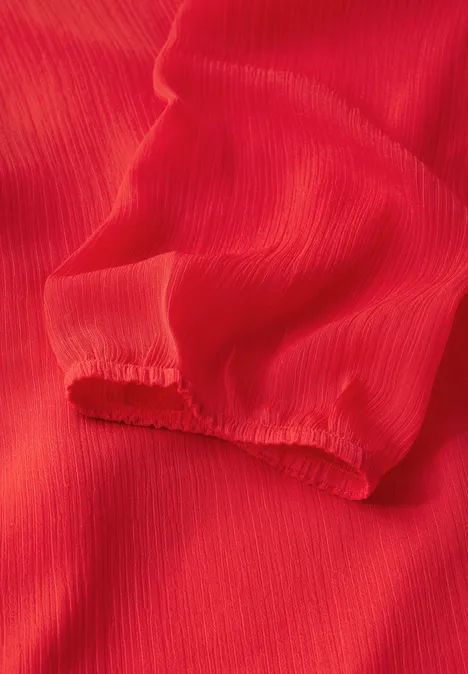 Chiffon-Bluse mandarin red