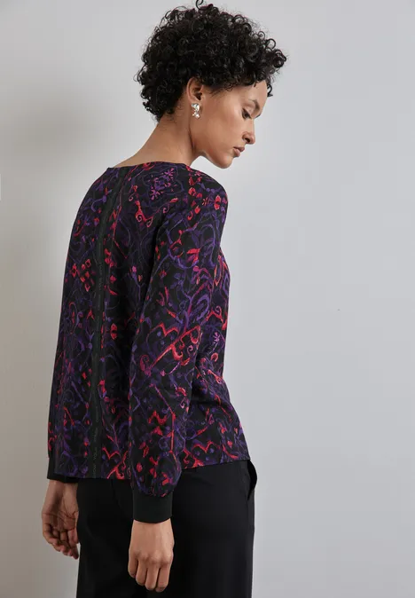 Bluse mit Tape-Details Black