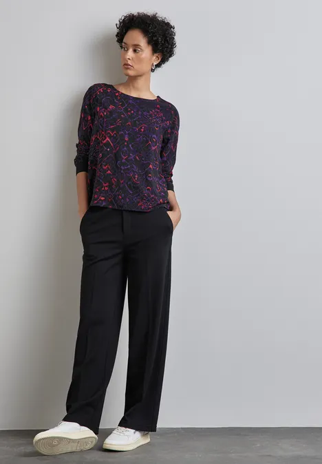 Bluse mit Tape-Details Black