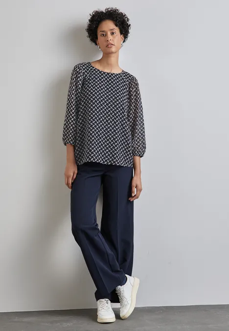 Chiffon-Bluse night sky blue