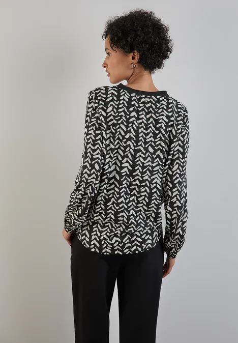 Bluse mit Tape-Details Black