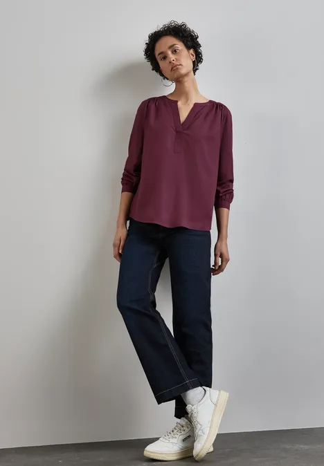 Tunika in Unifarbe enigma red