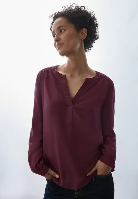 Tunika in Unifarbe enigma red