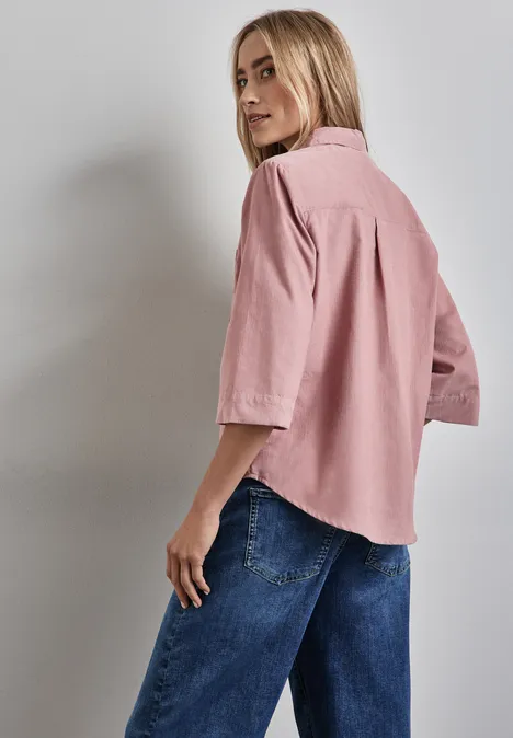 Softe Cord-Bluse dusty petal rose