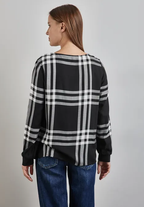 Karierte Bluse Black