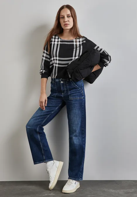 Karierte Bluse Black
