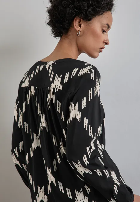 Bedruckte Bluse Black