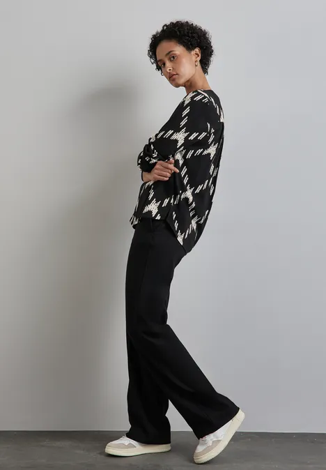Bedruckte Bluse Black