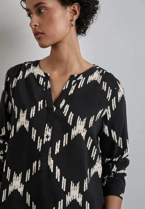 Bedruckte Bluse Black