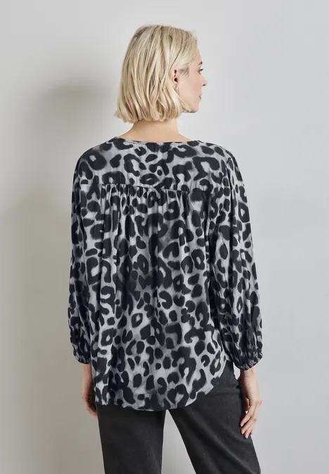 Bluse mit Raffungen echo grey