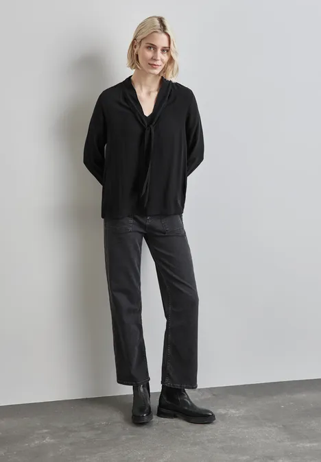 Bluse mit Schleife Black