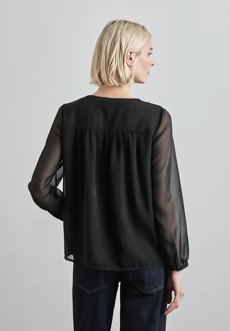 Chiffon-Bluse Black