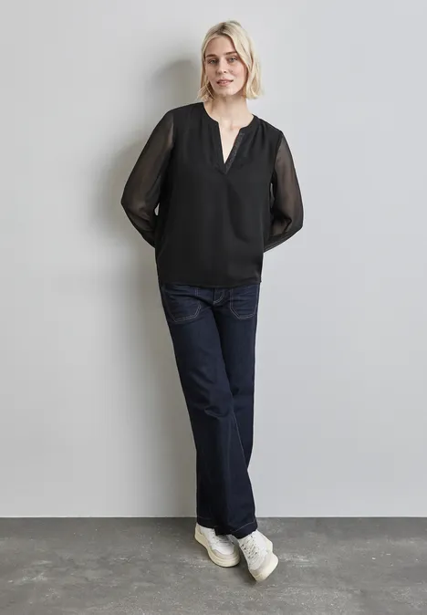 Chiffon-Bluse Black