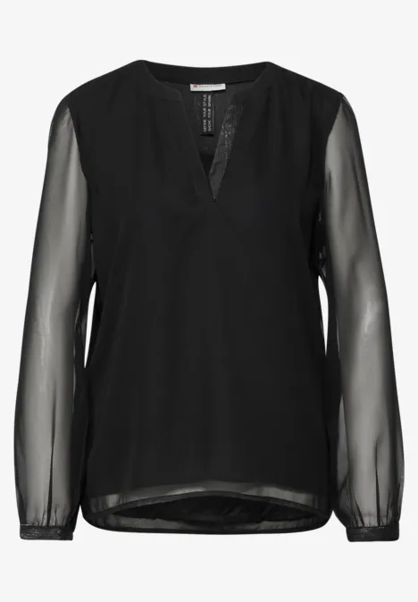 Chiffon-Bluse Black