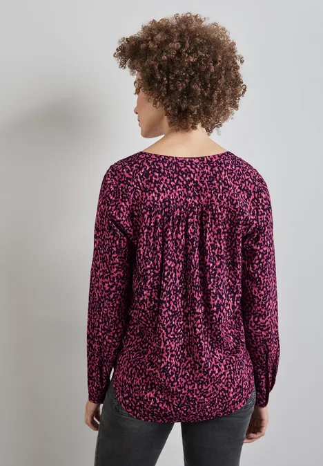 Bedruckte Bluse infernal pink