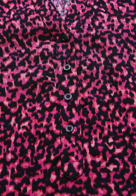 Bedruckte Bluse infernal pink