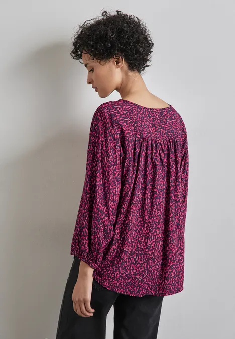 Bedruckte Bluse infernal pink
