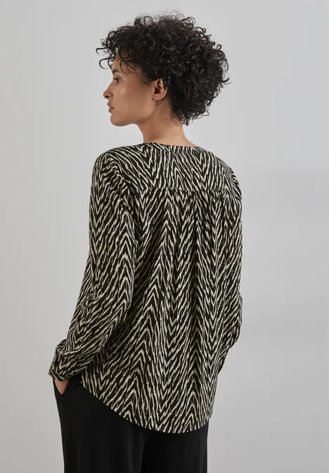 Gemusterte Bluse Black