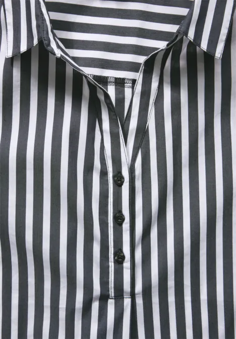 Gestreifte Business-Bluse Black
