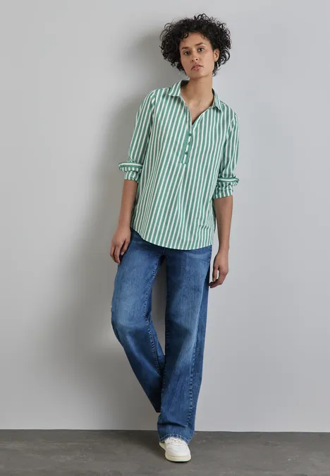 Gestreifte Business-Bluse sunlit green