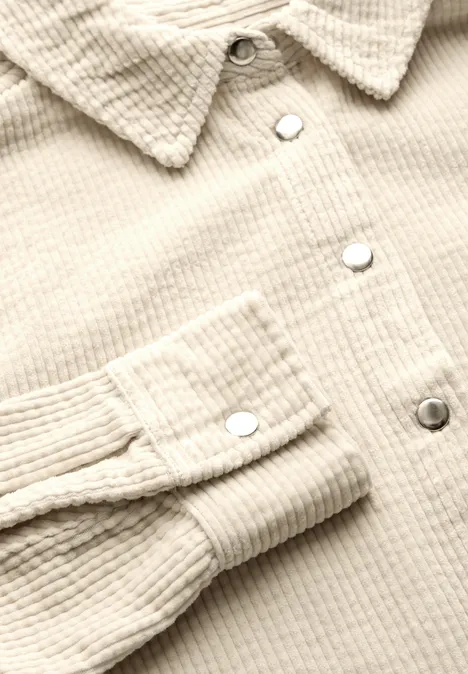 Cordbluse mit Knopfleiste smooth sand beige