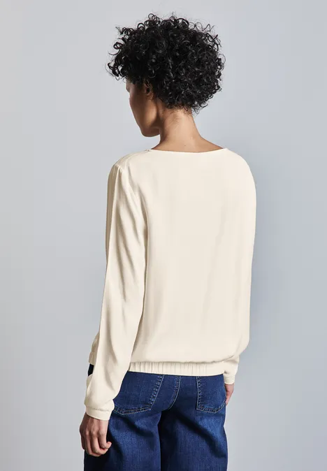 Blouse avec ourlet froncé lucid white