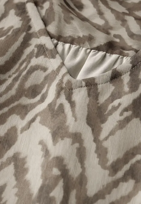 Chiffon-Bluse mit Raffung honey sand