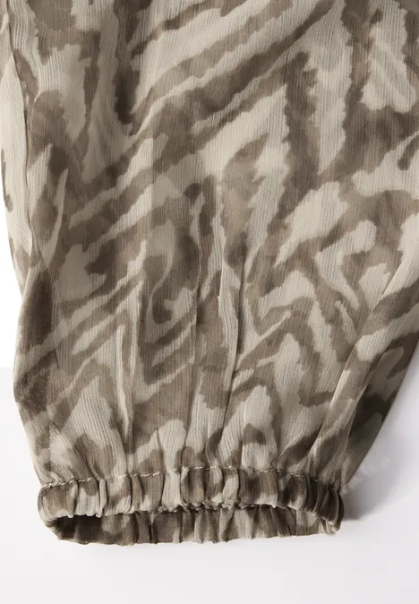Chiffon-Bluse mit Raffung honey sand