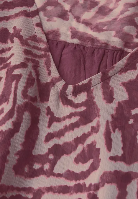 Chiffon-Bluse mit Raffung mulberry red