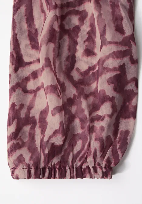 Chiffon-Bluse mit Raffung mulberry red