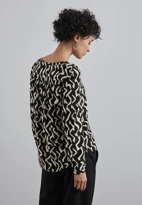 Bedruckte Bluse Black