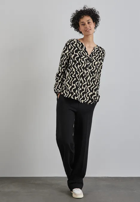 Bedruckte Bluse Black