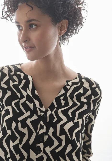 Bedruckte Bluse Black