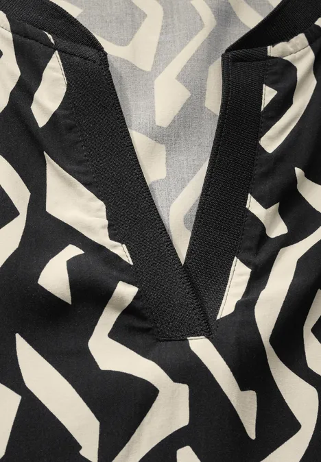 Gemusterte Bluse Black