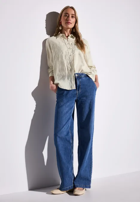 Leinen-Hemdbluse moonstone sand