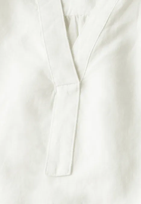 Leinenmix-Bluse in Unifarbe off white