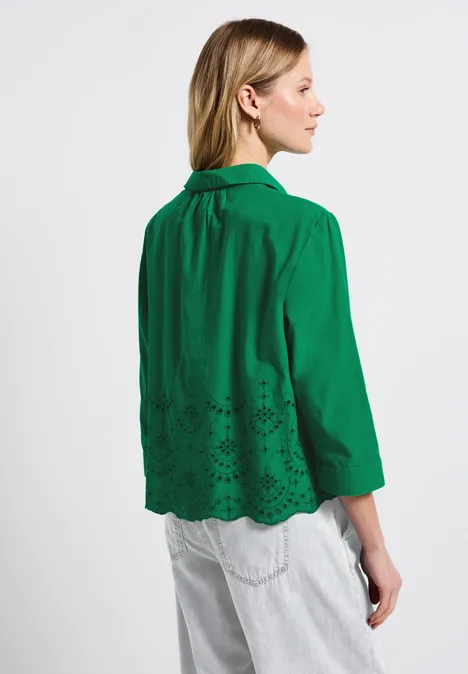 Hemdbluse mit Stickerei glowing green
