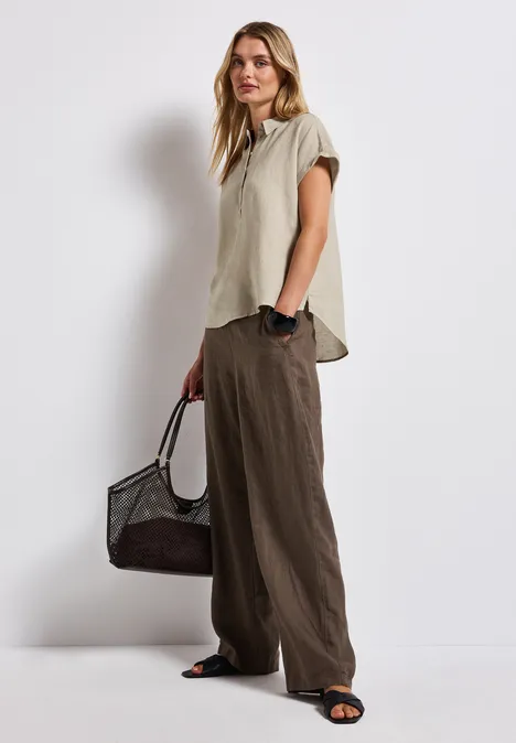 Leinenmix Hemdbluse moonstone sand