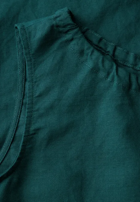 Leinenmix Blusentop dark garden green
