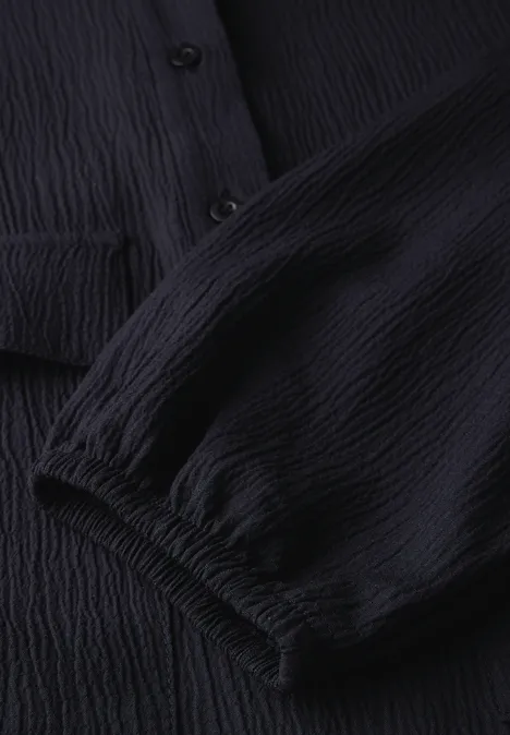 Crinkle-Struktur Overshirt deep tint blue