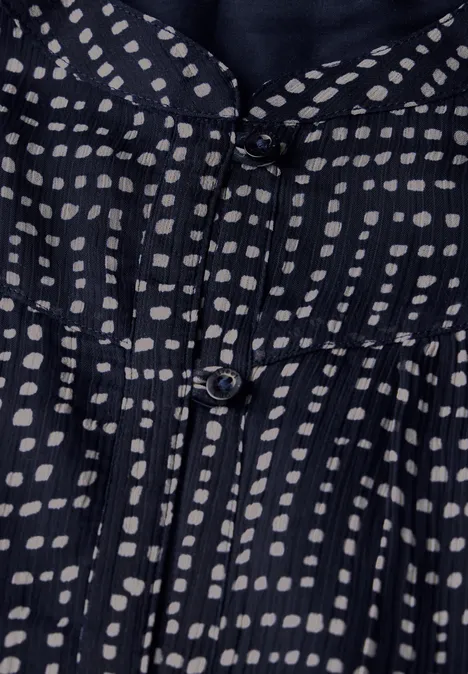 Gemusterte Chiffon Bluse deep tint blue