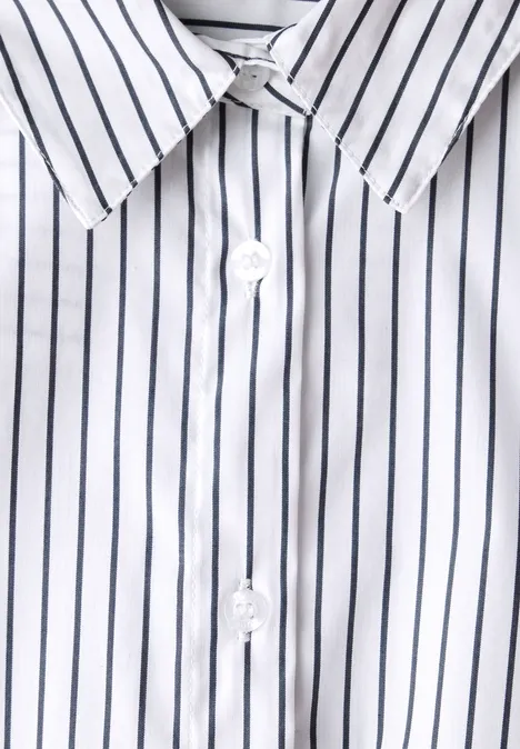 Gestreifte Business Bluse White