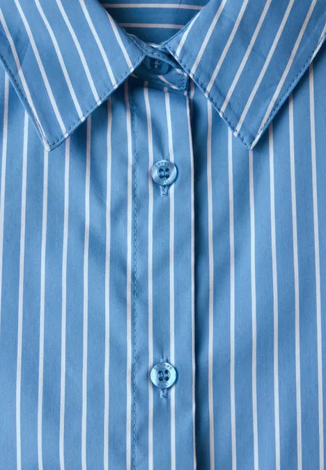 Gestreifte Business Bluse silver lake blue