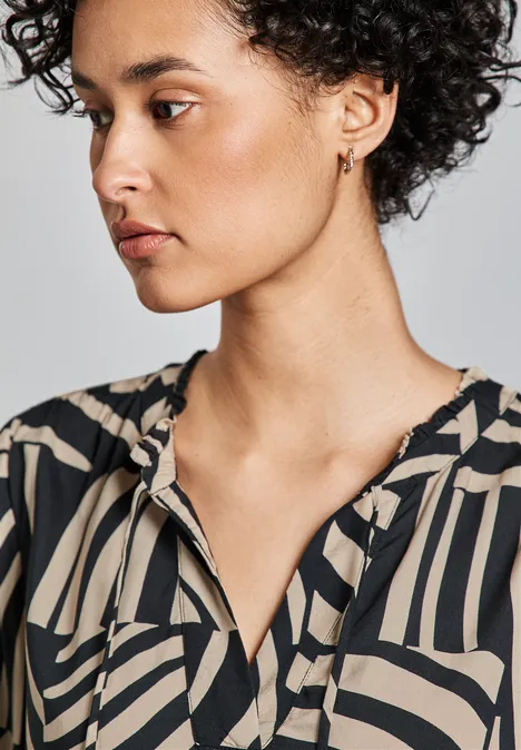Bedruckte Bluse Black