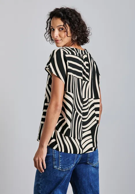 Bedruckte Bluse Black